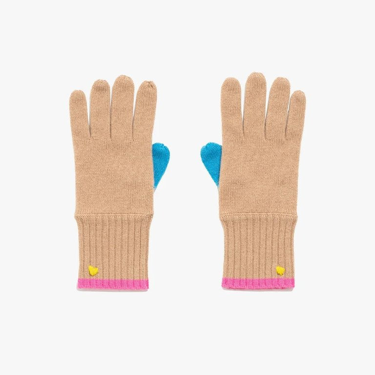 Color Block Cashmere Gloves
