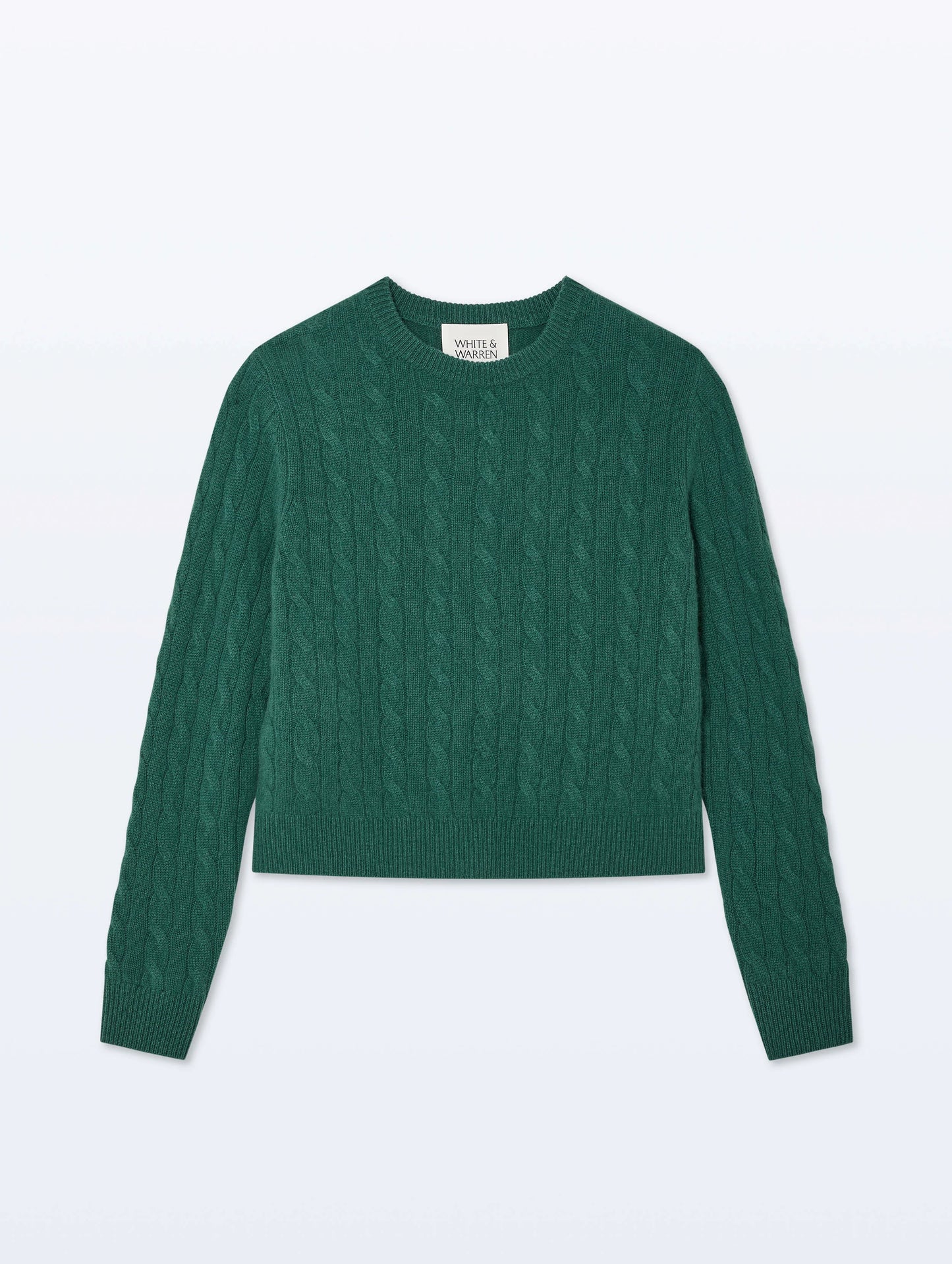 Cashmere Varsity Cable Crewneck