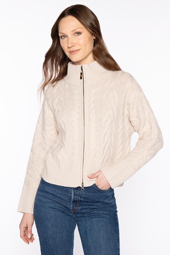 Luxe Cable Zip Blend Cardigan