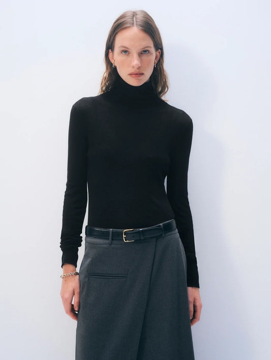 Superfine Fitted Wool Turtleneck Sweater