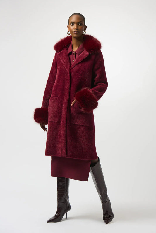 Faux Fur Trim Coat