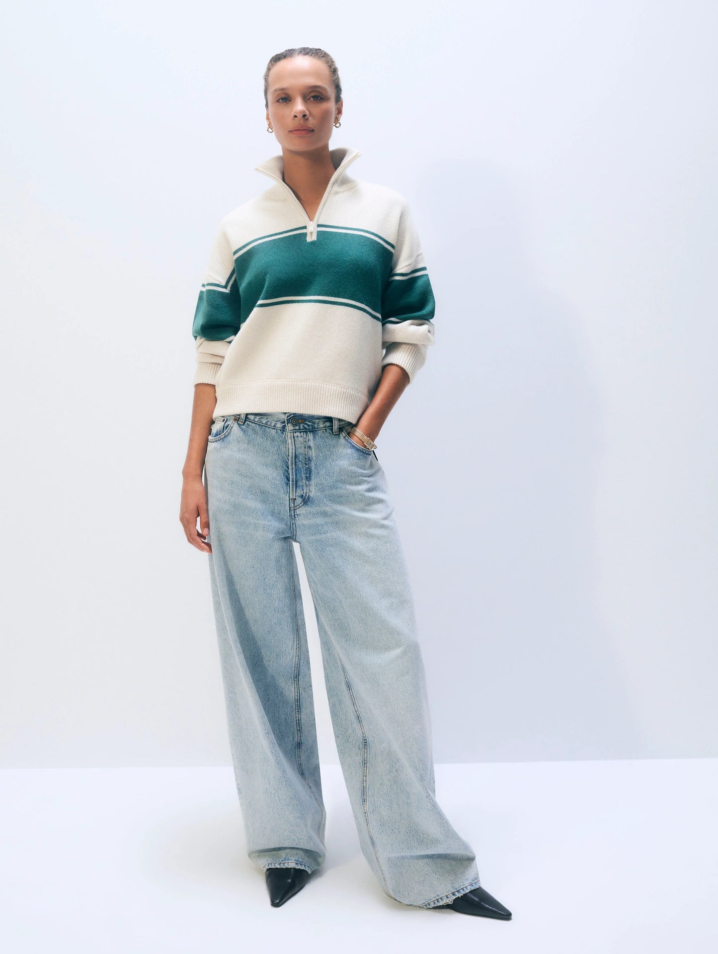 Cashmere Blend Quarter Zip - Tulips Little Pop Up Shop