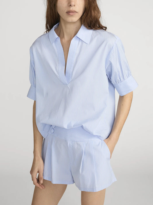 The V Neck Popover Top