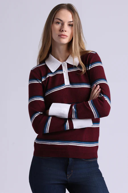 Striped Polo Sweater