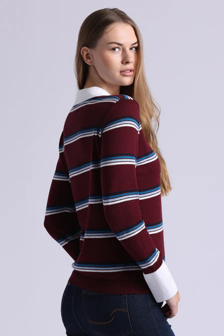 Striped Polo Sweater