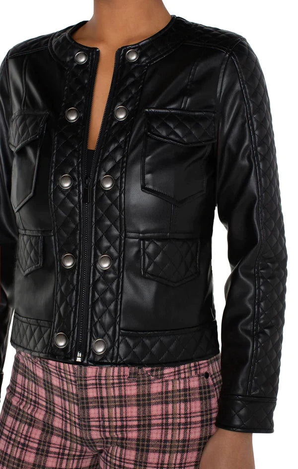 Quilted Vegan Leather Jacket