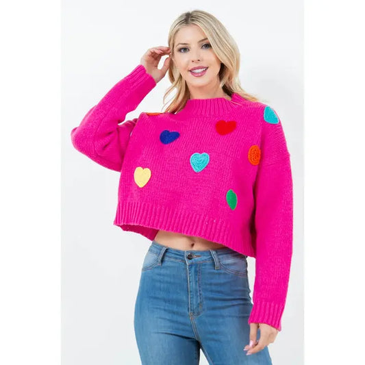 Rainbow Hearts Sweater