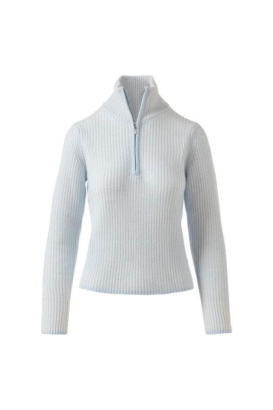 Plaited Rib Zip Cashmere Sweater