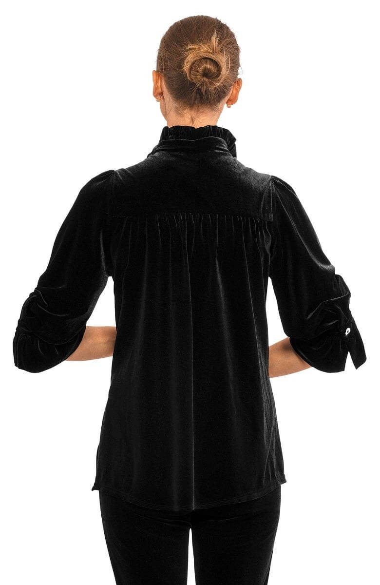 Ruffleneck Silky Velvet Tunic