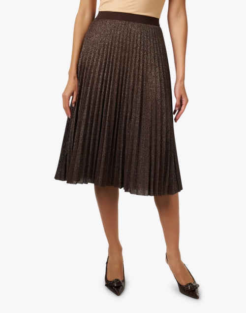 Pleated Sparkle Midi Skirt