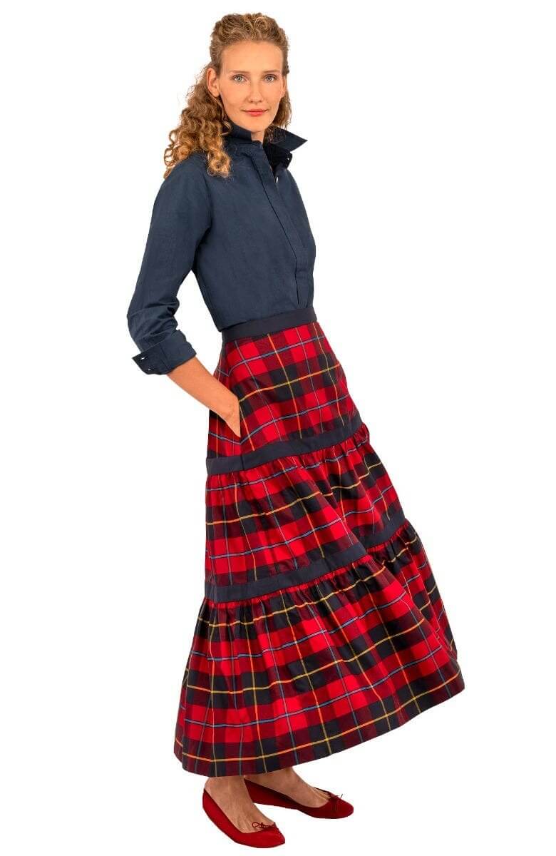 Ipanema Plaid Maxi Skirt