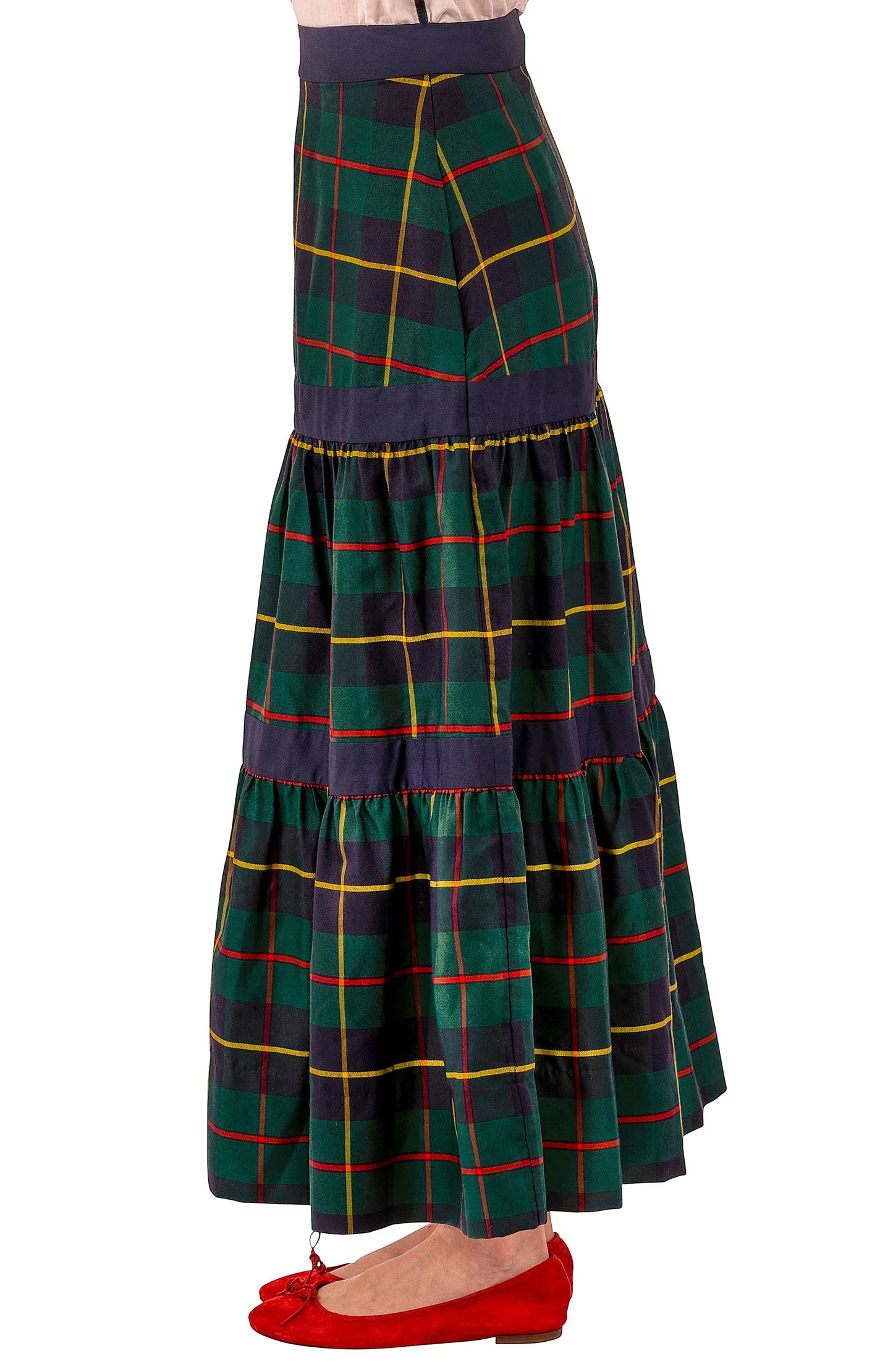 Ipanema Plaid Maxi Skirt