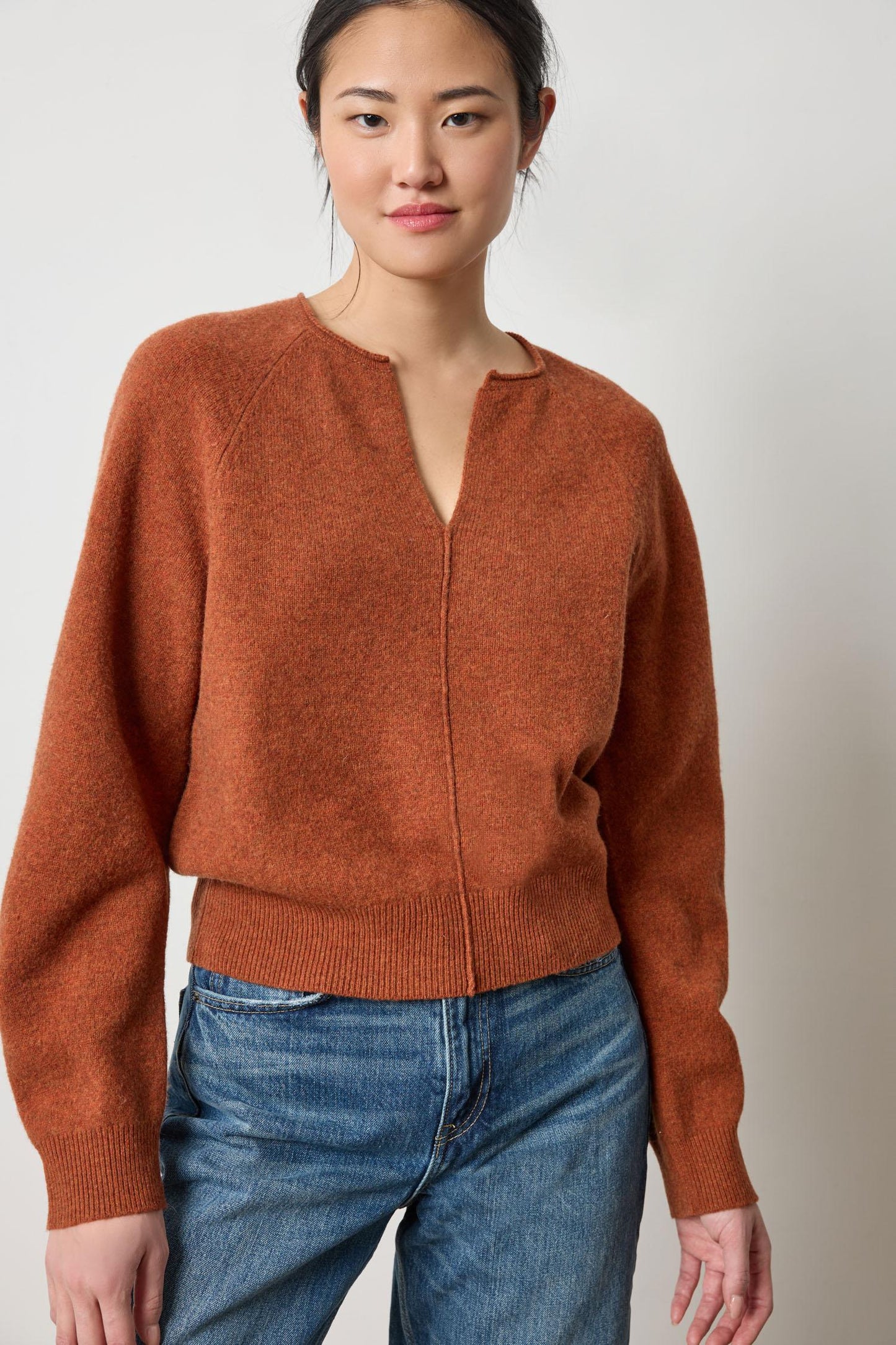 Split Neck Raglan Sweater