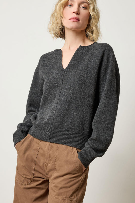 Split Neck Raglan Sweater