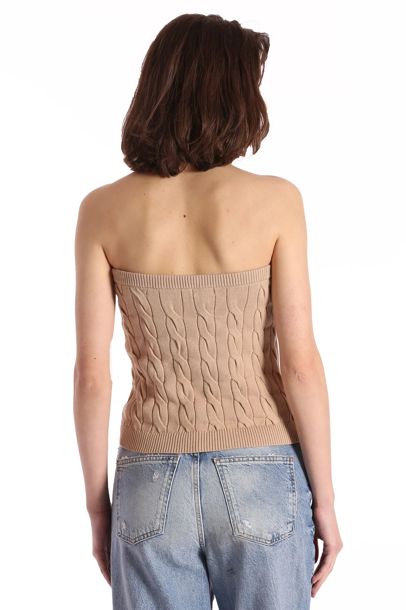 Cable Strapless Top