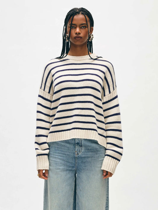 Merino Cashmere Striped Sweater