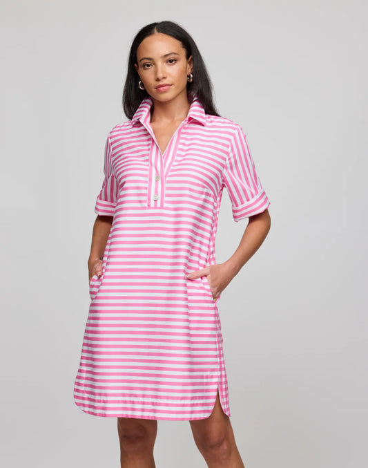 Aileen Stripe Gingham Mini Dress