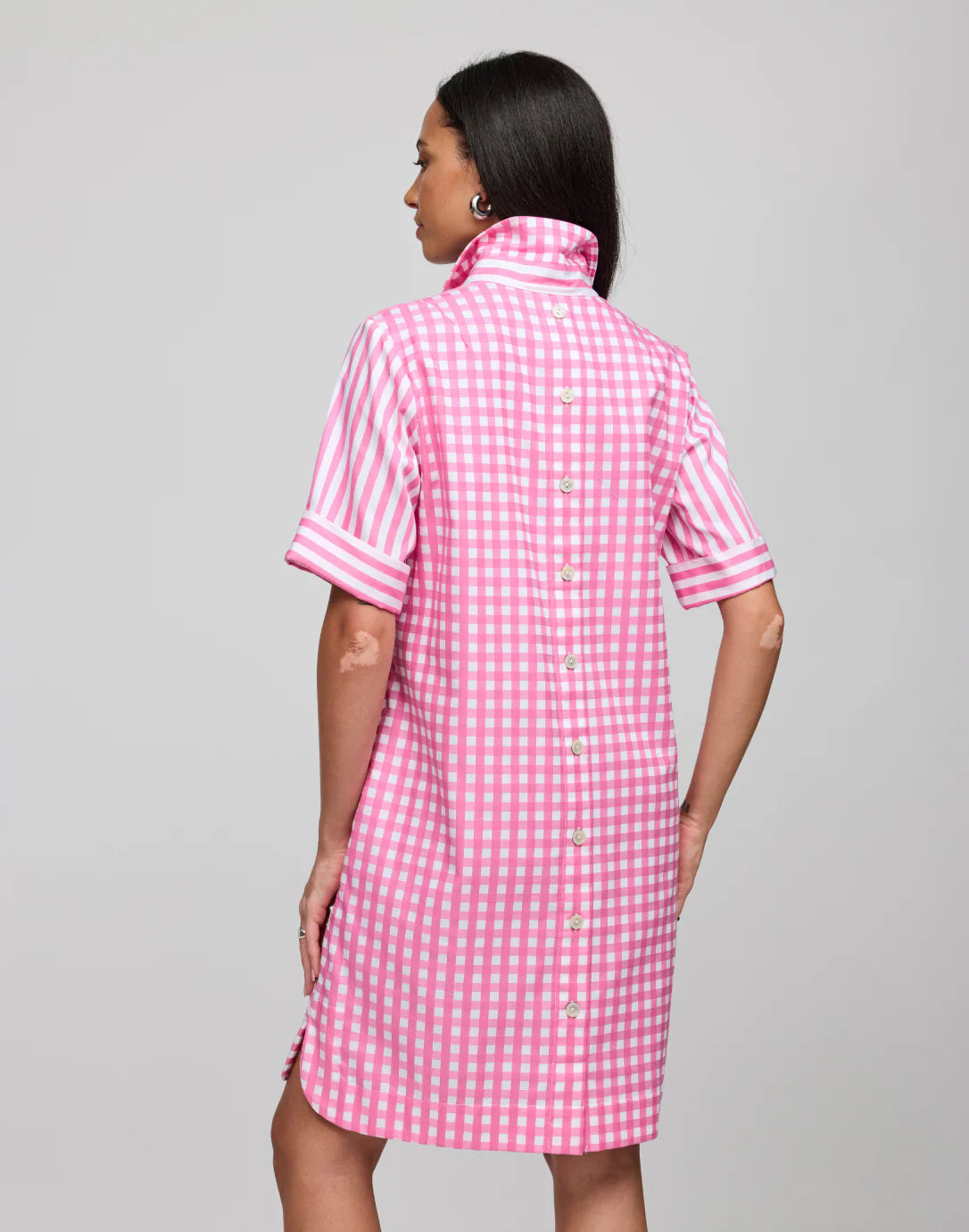 Aileen Stripe Gingham Mini Dress