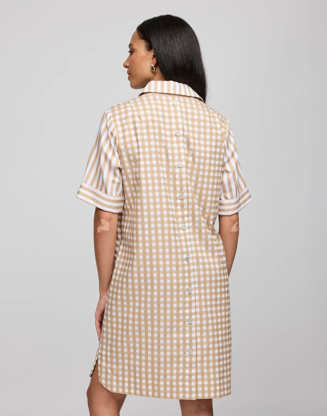 Aileen Stripe Gingham Mini Dress
