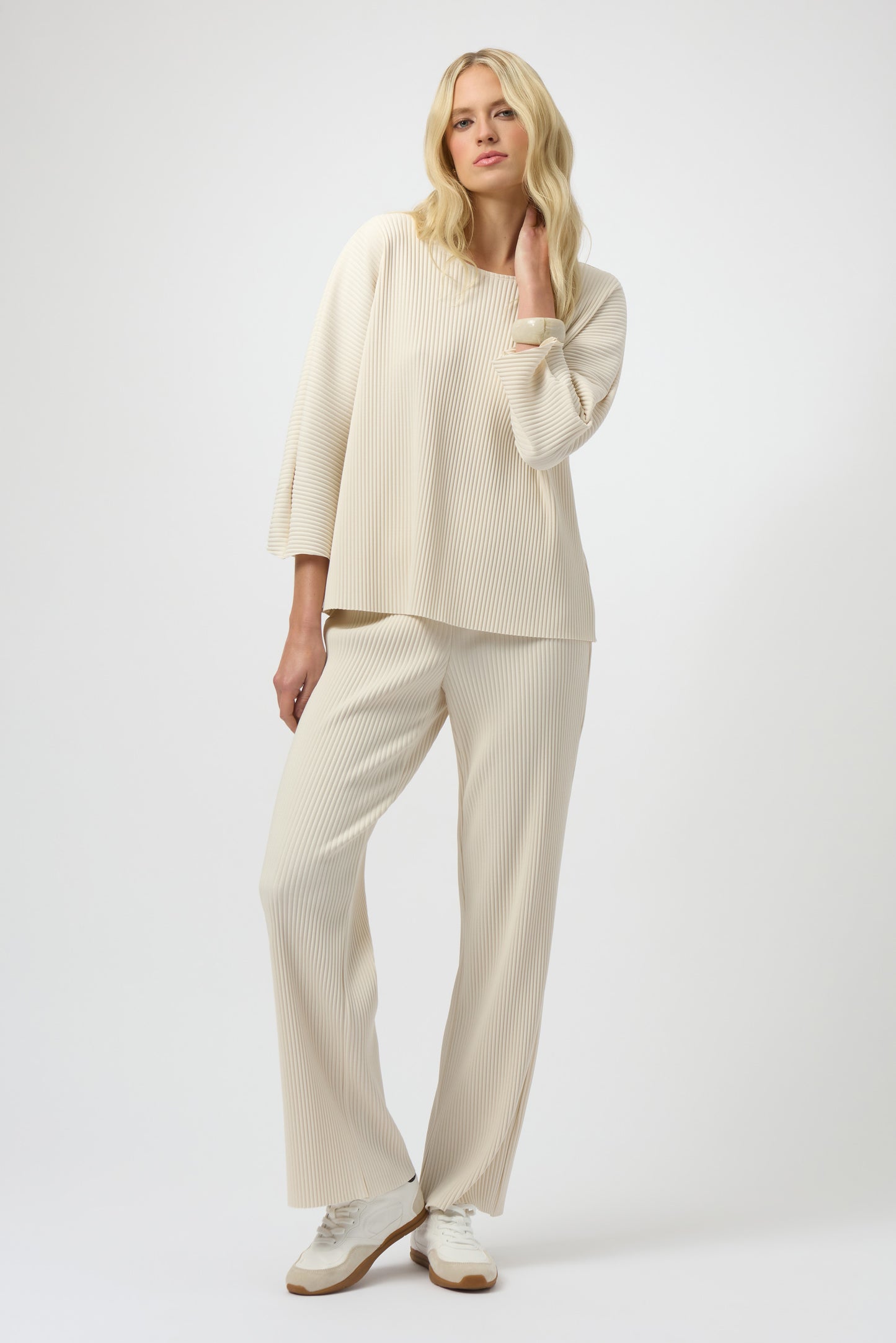 Ribbed Pleated Trouser Pant
