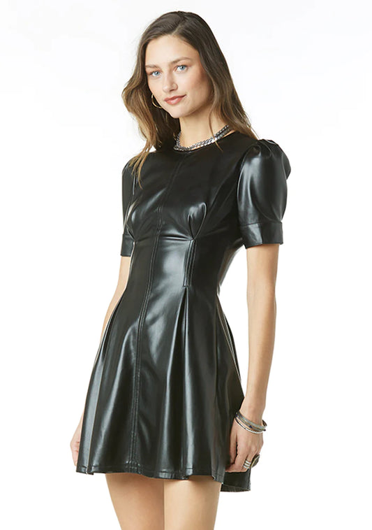 Umiko Faux Leather Mini Dress