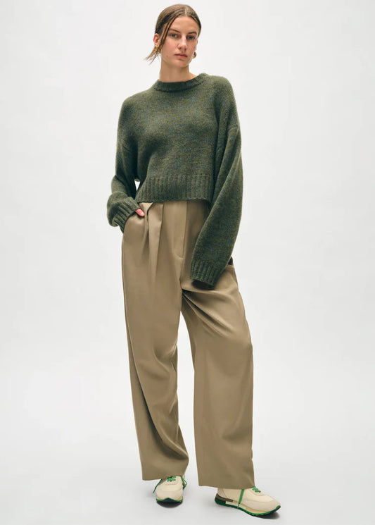 Luxe Boxy Cashmere Crew Sweater