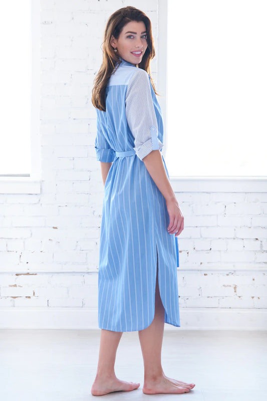 Long Alex Colorblock Shirt Dress